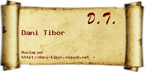 Dani Tibor névjegykártya