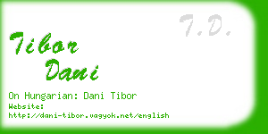 tibor dani business card